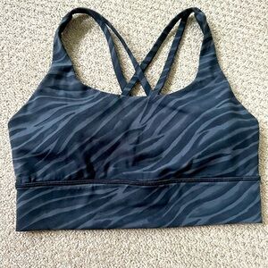 Lululemon Energy Bra *Longline, Sz 6, Le Tigre Camo Deep Coal Multi